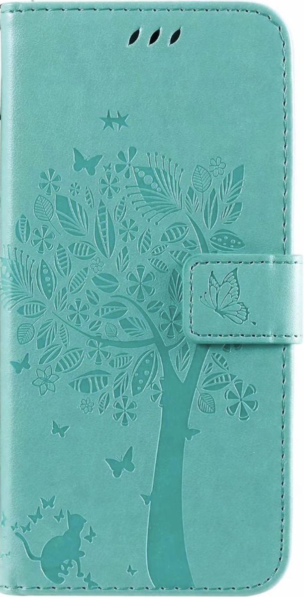 Geschikt voor Samsung Galaxy Note 10 Lite Bookcase - Groen - Bloemen - Portemonnee Hoesje