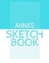 Anna's Sketchbook: Personalized blue sketchbook with name