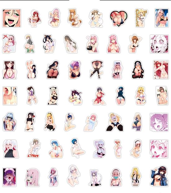 Winkrs | Anime Girl Stickers - Manga Stickers - Sexy Stickers - 100 stickers - stickermix - Voor laptop, agenda, schriften, koffer, etc. - Merkloos