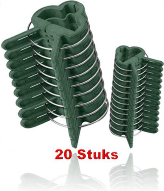 Foto: Plantenclips groen 20 stuks kinzo tuin tuinieren plantenklemmen klemmen clips 2 sizes plantenondersteuning planten bloemen 