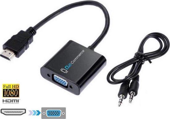 Convertisseur adaptateur universel HDMI vers VGA Zwart - Câble d'  Alimentation USB et