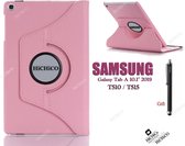HiCHiCO Tablet Hoes voor Samsung Galaxy Tab A 10.1” 2019, Galaxy Tab T510 / T515 Hoesje, 360 Graden Draaibaar Tablet Case Rose Goud met Stylus Pen