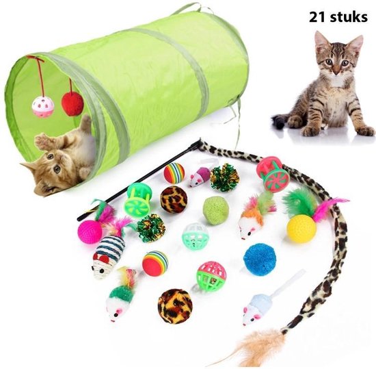 SODEAL Kattenspeeltjes - Kattentunnel - Kattenspeelgoed - Speeltunnel kat - Tunnel kat - Kattenhengel