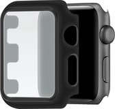 Apple Watch Hoesje met Screenprotector gehard glas - 44mm - Zwart