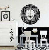 Muursticker leeuw zwart wit print - kinder kamer - baby kamer