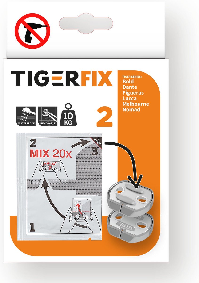 Tiger TigerFix type 2 - Tiger accessoires monteren zónder boren - Tiger