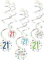 Amscan Spiraalslingers 21 Confetti Birthday 61 Cm Papier 6 Stuks