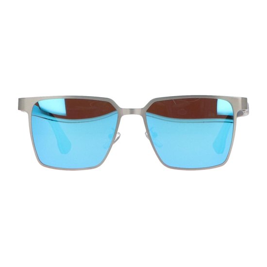 5one® Napoli Square Blue - Zonnebril met Houten poten - spiegelglas van 5one® — afbeelding 5