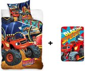 Blaze en de Monsterwielen 1 persoons dekbedovertrek + fleece plaid PROMOpack!