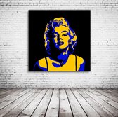 Pop Art Marilyn Monroe Canvas - 100 x 100 cm - Canvasprint - Op dennenhouten kader - Geprint Schilderij - Popart Wanddecoratie