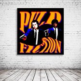 Pop Art Pulp Fiction Canvas - 90 x 90 cm - Canvasprint - Op dennenhouten kader - Geprint Schilderij - Popart Wanddecoratie