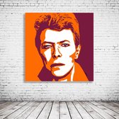 David Bowie Pop Art Canvas - 80 x 80 cm - Canvasprint - Op dennenhouten kader - Geprint Schilderij - Popart Wanddecoratie