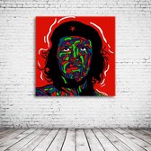 Pop Art Che Guevara Canvas - 100 x 100 cm - Canvasprint - Op dennenhouten kader - Geprint Schilderij - Popart Wanddecoratie