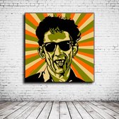 Pop Art Shane MacGowan Canvas - 90 x 90 cm - Canvasprint - Op dennenhouten kader - Geprint Schilderij - Popart Wanddecoratie