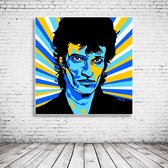 Pop Art Willy aka Mink Deville Canvas - 80 x 80 cm - Canvasprint - Op dennenhouten kader - Geprint Schilderij - Popart Wanddecoratie