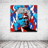 Billy Idol Pop Art Acrylglas - 80 x 80 cm op Acrylaat glas + Inox Spacers / RVS afstandhouders - Popart Wanddecoratie