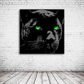 Black Panther Pop Art Canvas - 100 x 100 cm - Canvasprint - Op dennenhouten kader - Geprint Schilderij - Popart Wanddecoratie