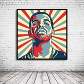 Pop Art Drake Poster in lijst - 95 x 95 cm Fotopapier Mat 180 gr Framed - Popart Wanddecoratie