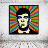 Pop Art Tommy Shelby Peaky Blinders Poster in lijst - 90 x 90 cm en 2 cm dik - Fotopapier Mat 180 gr Framed - Popart Wanddecoratie inclusief lijst