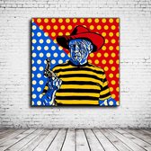 Pop Art Pablo Picasso Canvas - 100 x 100 cm - Canvasprint - Op dennenhouten kader - Geprint Schilderij - Popart Wanddecoratie