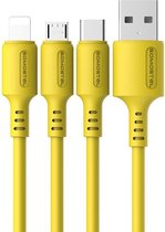 SOMOSTEL - oplaadkabel - USB - Apple Lightning - fast charge - 1.2m - geel
