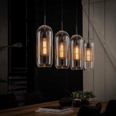 DePauwWonen - 4L Glas geperforeerd Hanglamp - E27 Fitting - Grijs - Hanglampen Eetkamer, Woonkamer, Industrieel, Plafondlamp, Slaapkamer, Designlamp voor Binnen