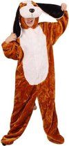 Bruine hond kostuum pluche - maat S-M - hondenpak pak mascotte basset beagle - Bruin