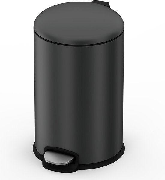 4cookz® Texas pedaal prullenbak 20L mat grijs- ultra soft-close