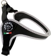 Tre Ponti Fibbia Basic Harness Black & Reflective - Harnais pour chien - 48-62 cm