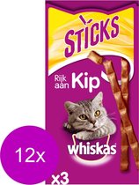Whiskas Sticks 18 g - Kattensnack - 12 x Kip