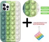 HT-Supplies - G/WFidget toys - Pop it - iPhone 11 Telefoonhoesje - Antistress - Siliconen + Gratis fidget toy!