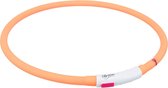 Trixie Halsband Usb Siliconen Lichtgevend Oplaadbaar Oranje - 70X1 CM