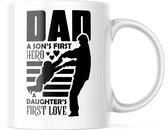 Vaderdag Mok Dad a sons first hero a daughter first love