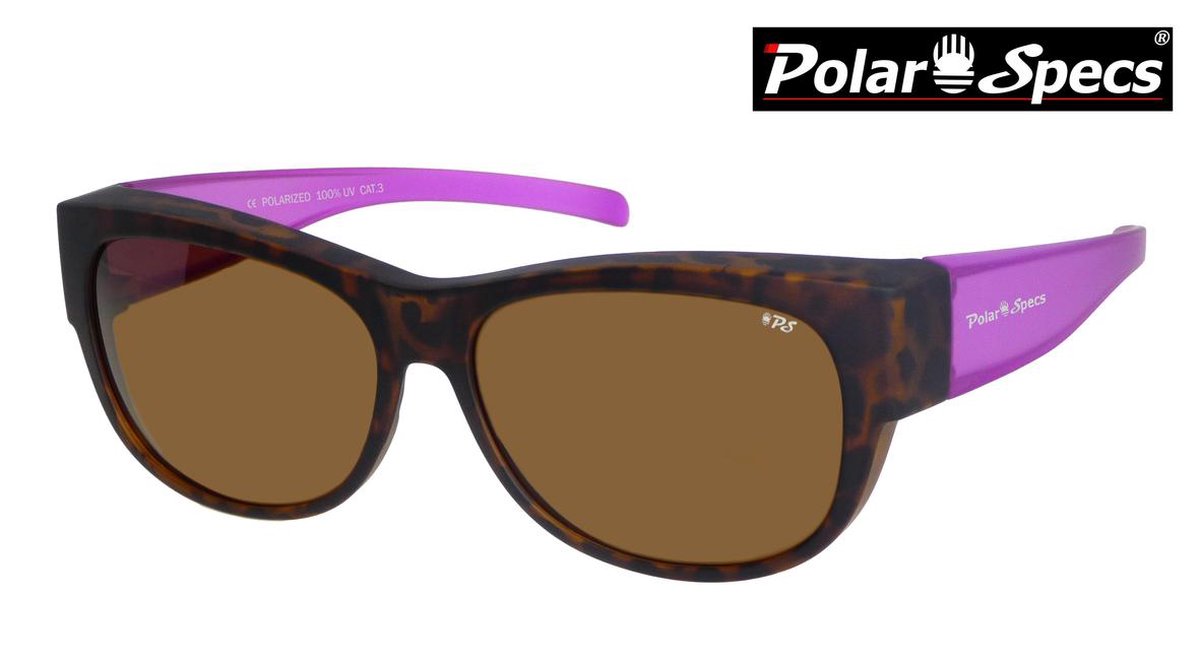 Polar Specs® Overzet Zonnebril PS5097 – Mat Havana/Roze – Polarized Brown – Medium – Women