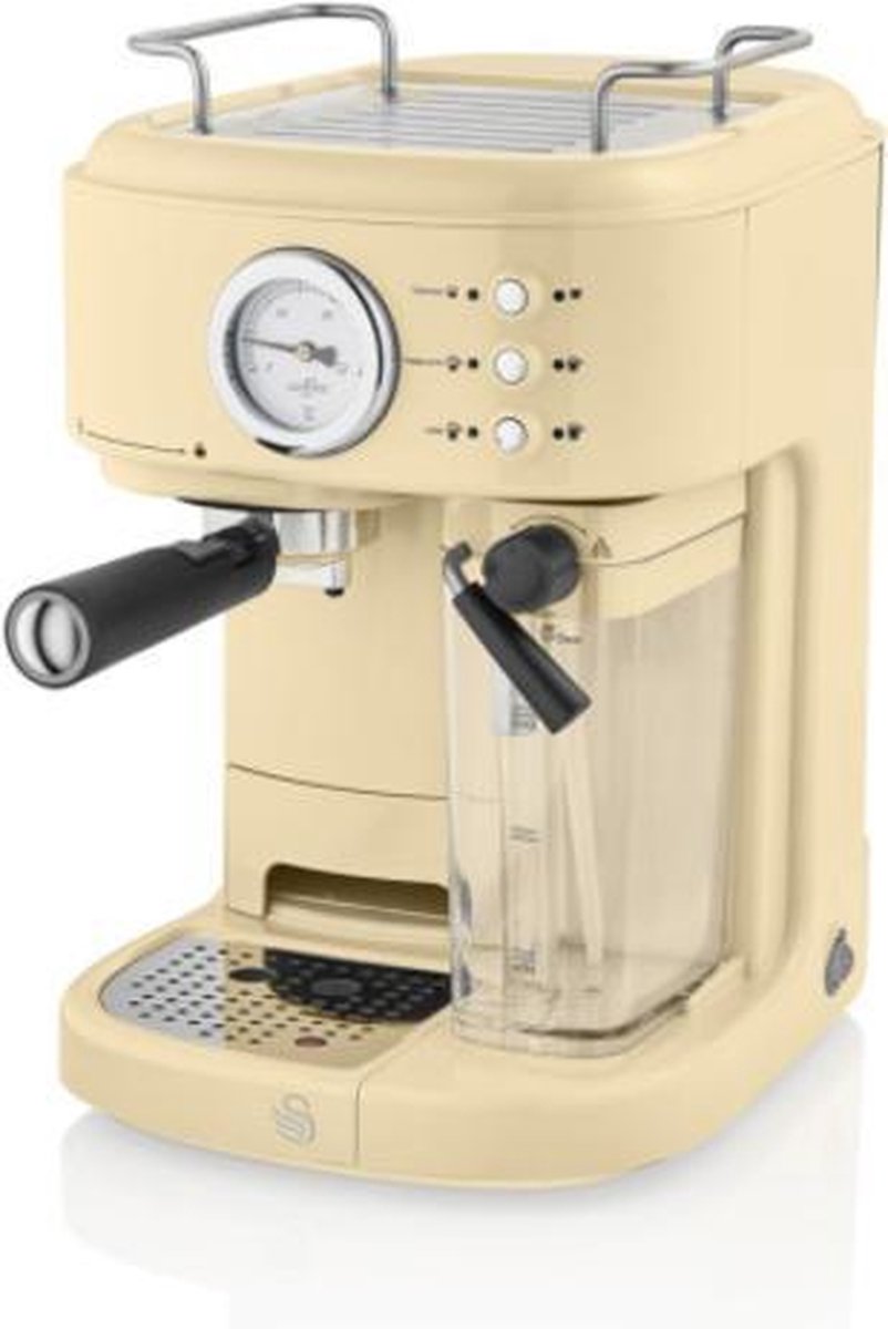Swan One Touch Espressomachine – Gemalen Koffie & Koffiepads – Creme