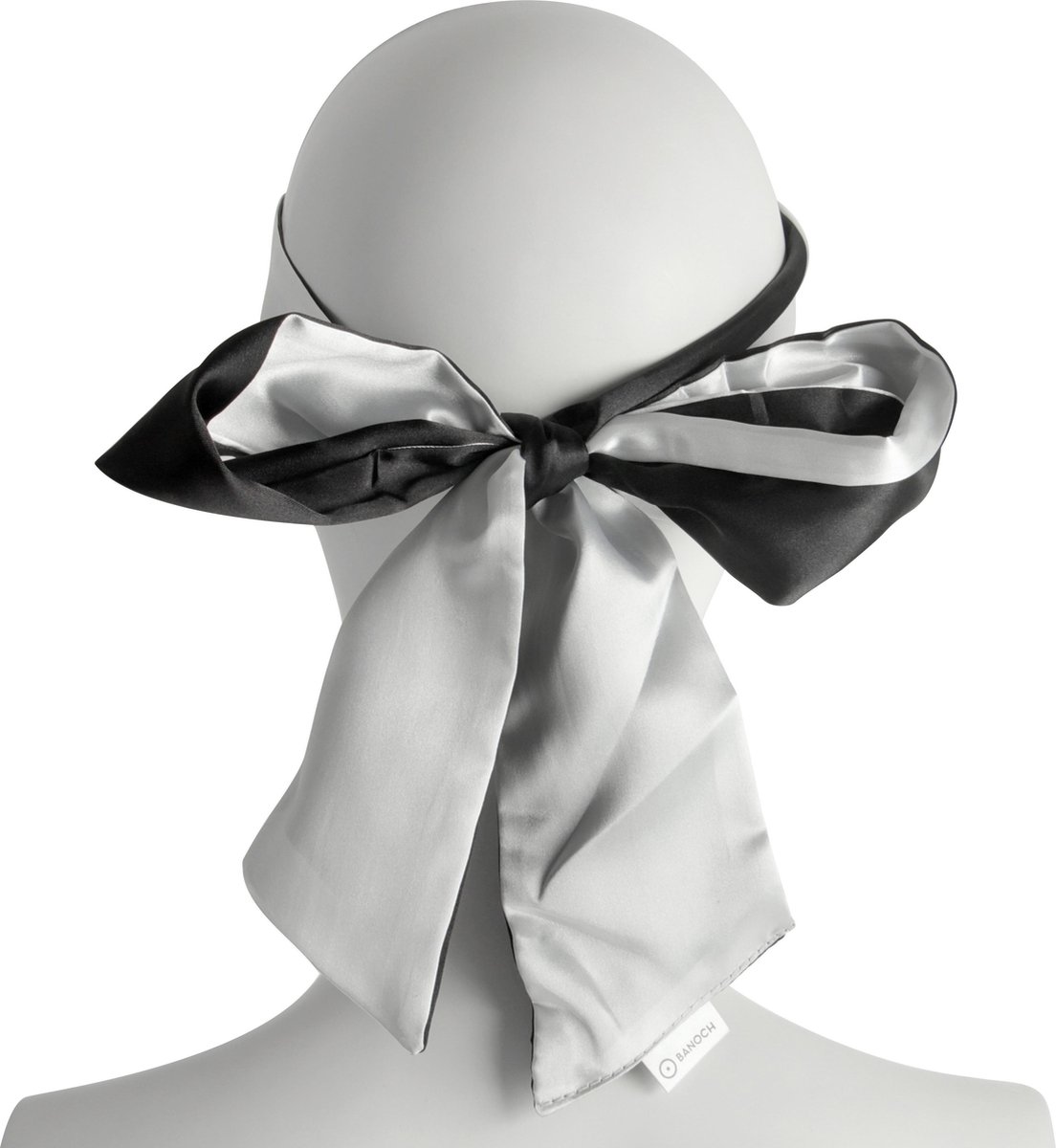 Goedkoopste Banoch | Blinddoek Zwart/Wit - zacht 150 cm 8 cm breed