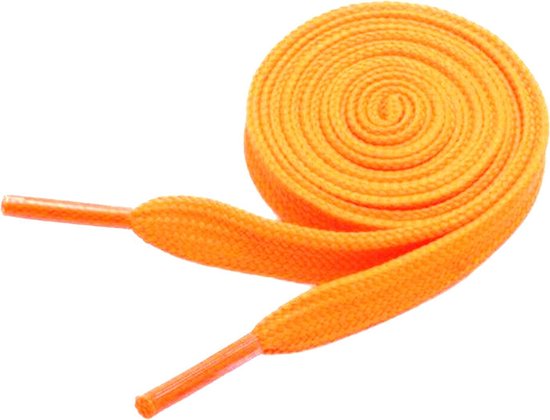 Schoenveters - Veters - Sneakerveters - Fat Laces - Plat - Oranje/geel - Veterlengte 110 cm – Breedte 10 mm