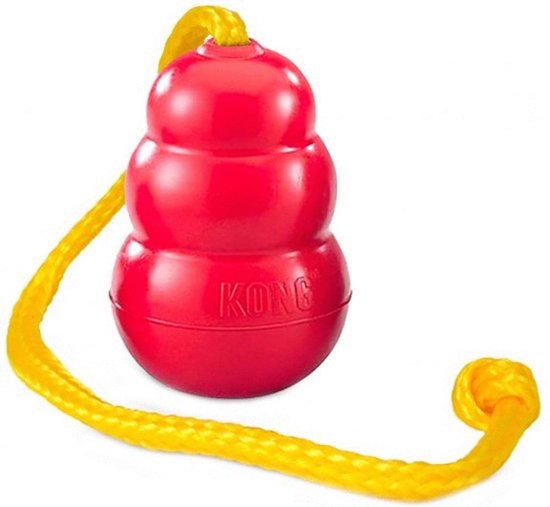 Kong classic met touw rood / geel xl