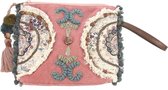 Clutch Tasje roze/blauw 26 x 20cm