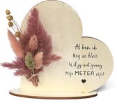 Tekstbord en droogbloemen Wil je mijn METER zijn? | roze | hart| meter vragen | meter worden