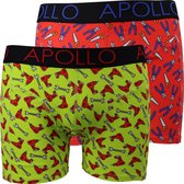 Apollo Heren Boxershorts Tools Print Groen/Rood - Maat XL
