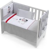 Interbaby Bedtextielset Beertje Junior Katoen Grijs/wit 3-delig