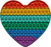 XXL Pop It Fidget Toy - Bekend van TikTok - Hart Rainbow - 30 cm.