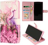 TF Cases | Samsung Galaxy A12 | Bookcase | Marmer roze | High Quality | Elegant Design