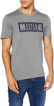 Mustang T-shirt grijs met zwart logo - maat M