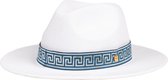 Blue band fedora hat white