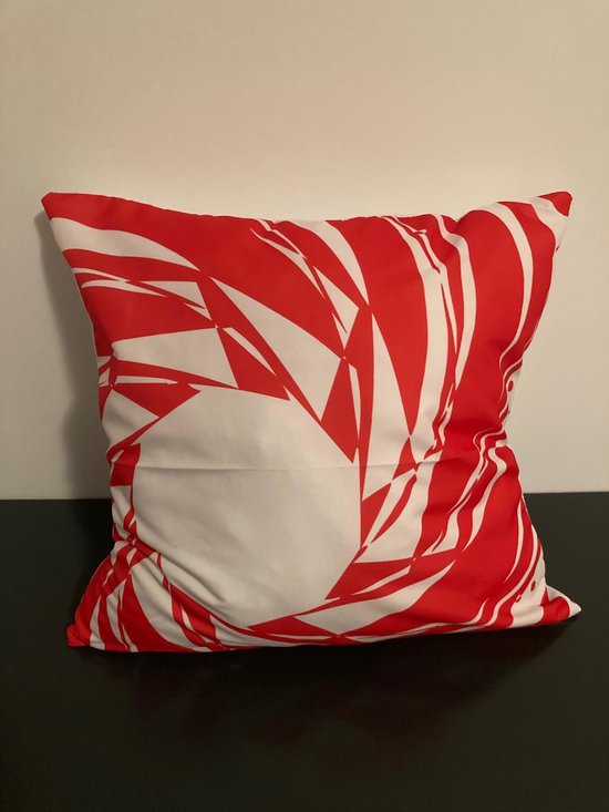 Housse de coussin Rouge- White - Rouge- Wit - Sierkussen - 45x45 cm