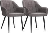 Segenn's Eetkamerstoelen - Fauteuils - set van 2 - Vintage - Grijs - 62,5 x 60 x 85 cm