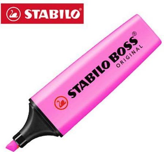 STABILO BOSS ORIGINAL - Markeerstift - Roze - Doos 10 Stuks - STABILO