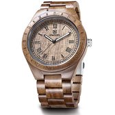 Victorious Houten Horloge – Heren Horloge – Dames Horloge – Bruin Walnoothout – Ø49mm